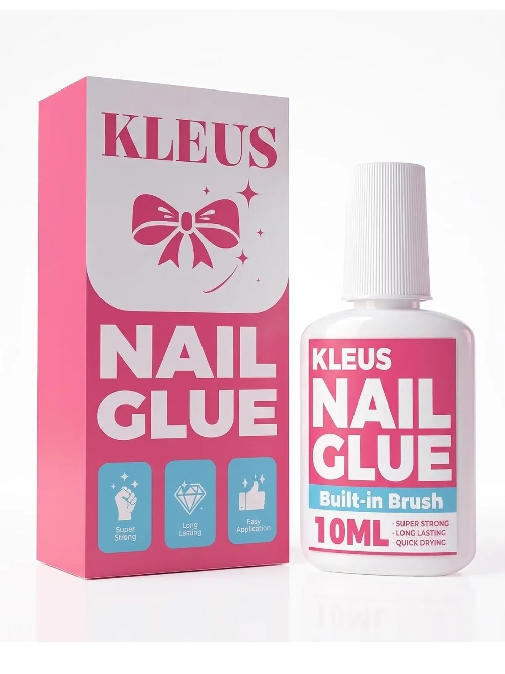 Super Strong Brush-On Nail Glue for Press Ons, False Nails, Acrylic Nails & Tips